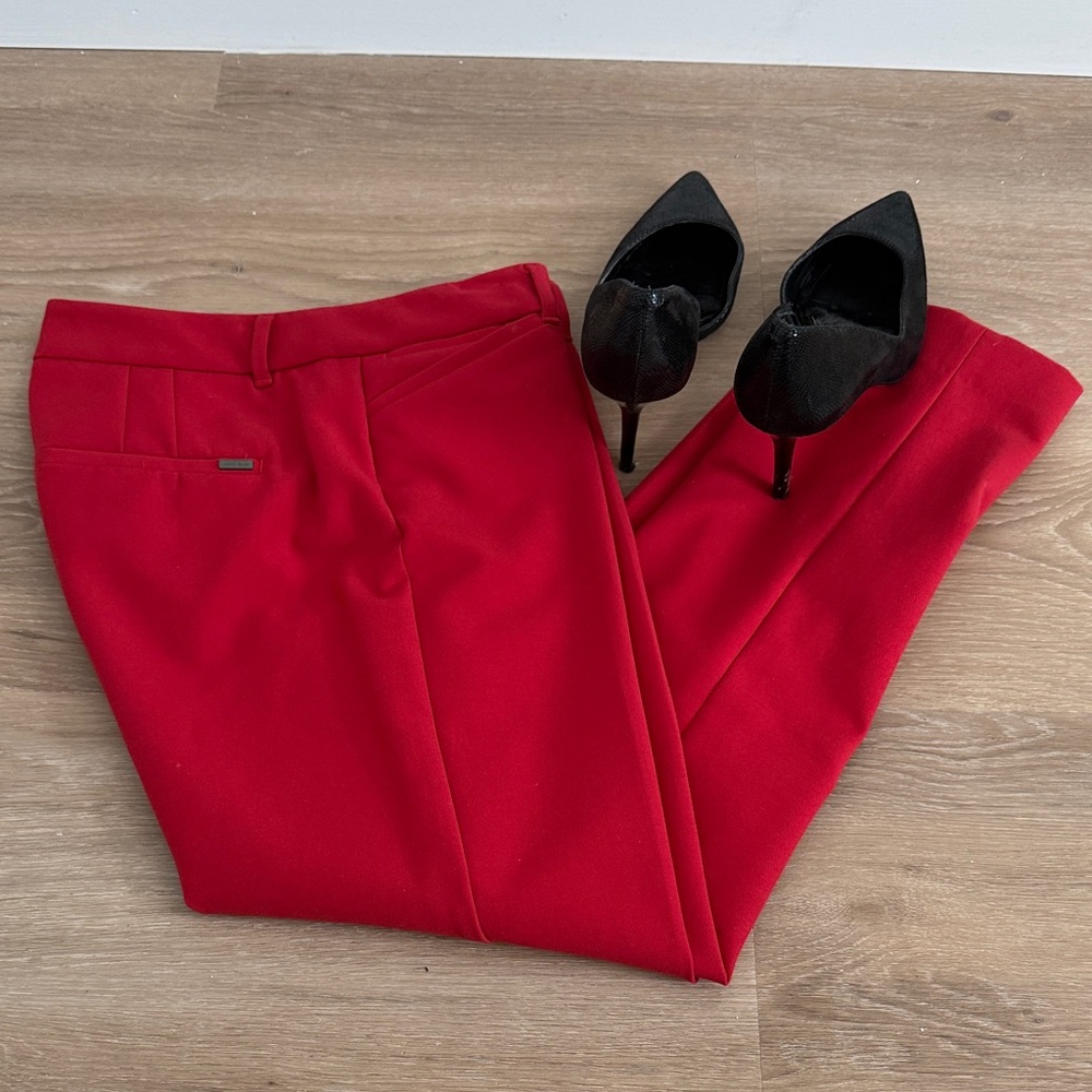 White House Black Market Vibrant Red Cropped Pants